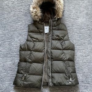 Eddie Bauer Goose Down Hooded Puffer Vest (Medium)